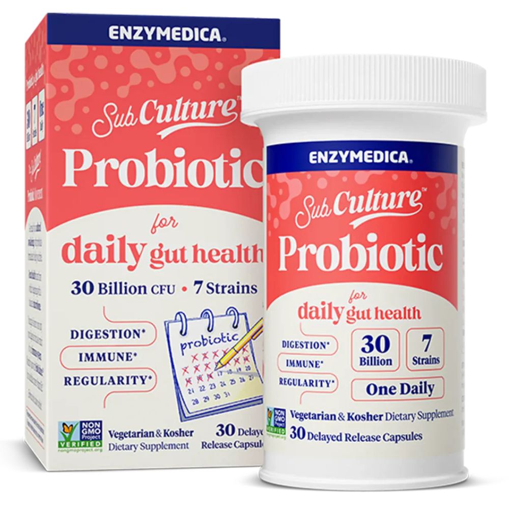 Enzymedica SubCulture Probiotic 30B – Daily Gut Health (30 Capsules)