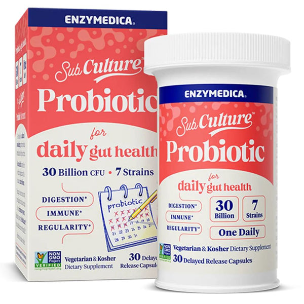 Enzymedica SubCulture Probiotic 30B – Daily Gut Health (30 Capsules)