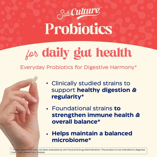 Enzymedica SubCulture Probiotic 30B – Daily Gut Health (30 Capsules)