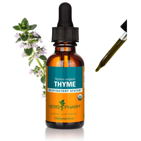 Herb Pharm Certified Organic Thyme Liquid Extract – Respiratory System Support (1 oz)
