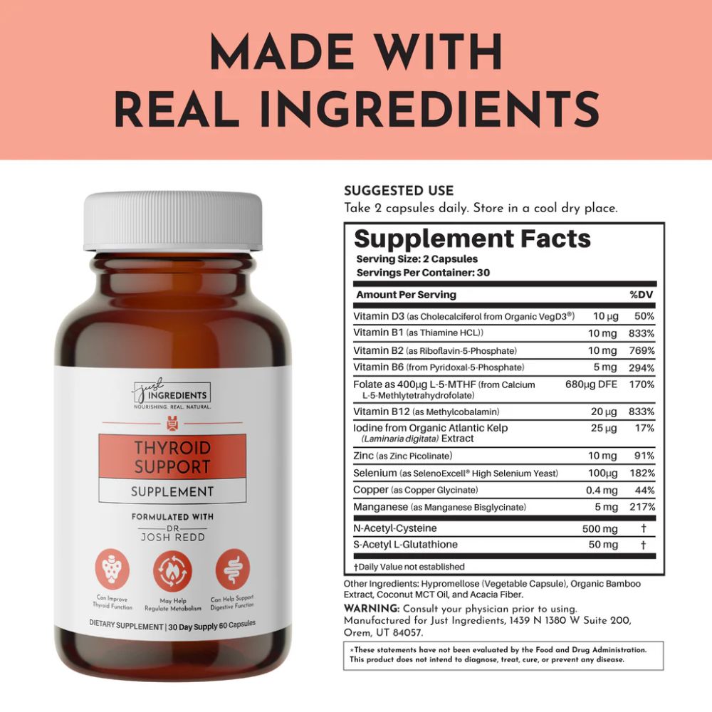 Just Ingredients Thyroid Support - 60 Capsules