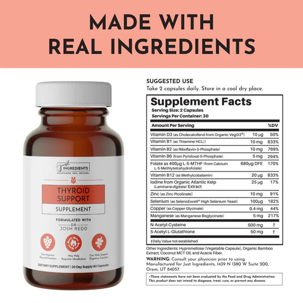 Just Ingredients Thyroid Support - 60 Capsules