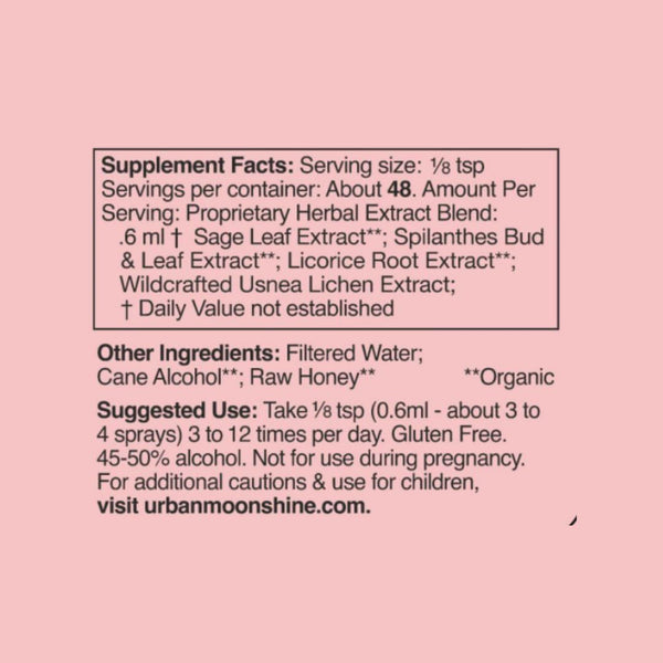 Urban Moonshine Throat Spray 1 Fluid Ounce