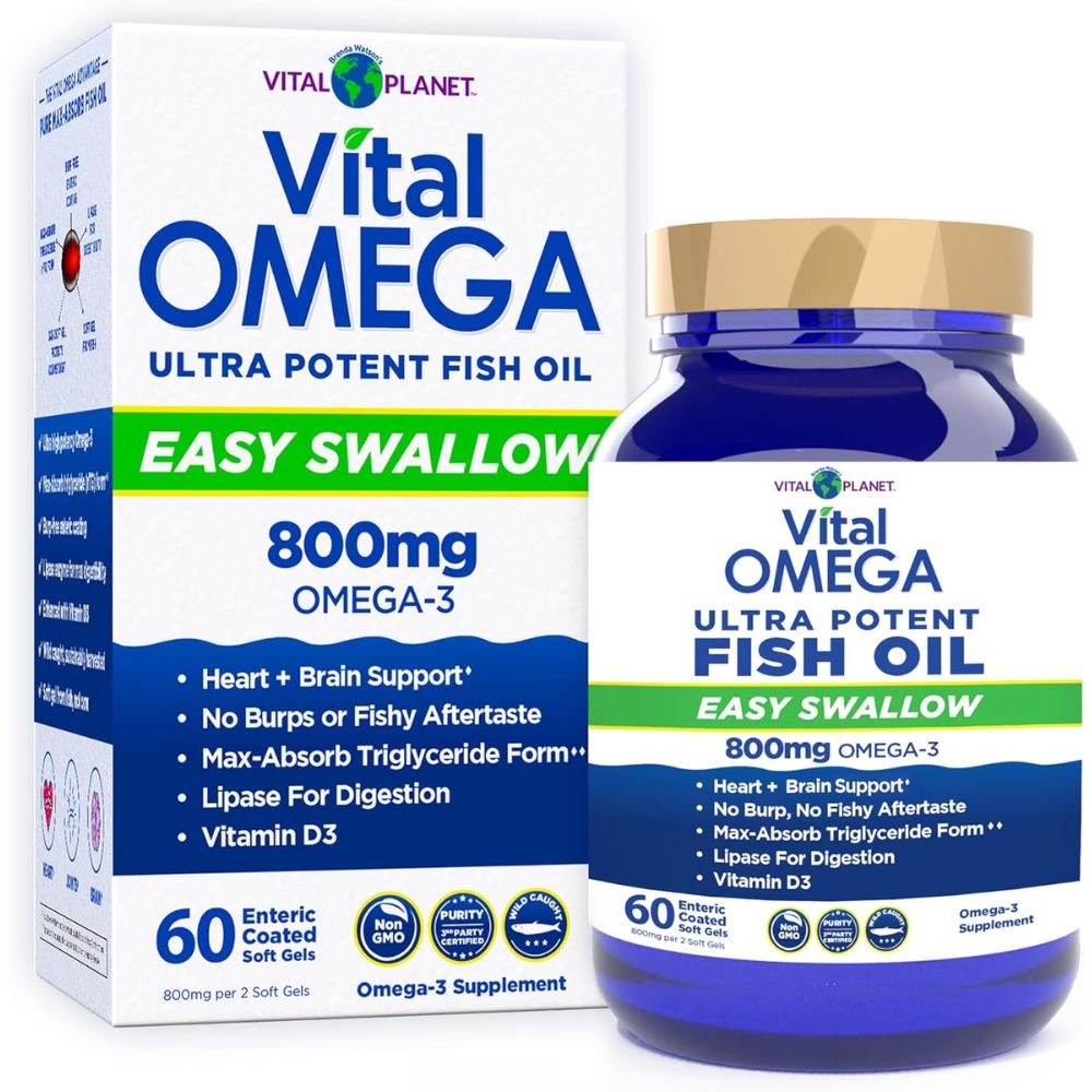 Vital Omega Easy Swallow - 800 mg - 60 mini Enteric Coated Fishgels
