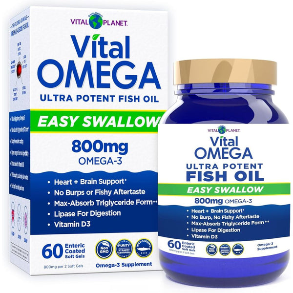 Vital Omega Easy Swallow - 800 mg - 60 mini Enteric Coated Fishgels