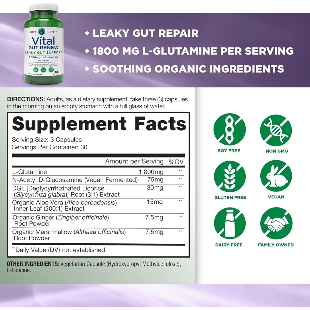 Vital Gut Renew – Gut Lining & Digestive Support 90 Caps