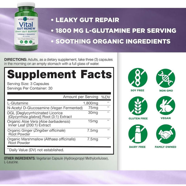 Vital Gut Renew – Gut Lining &amp; Digestive Support 90 Caps