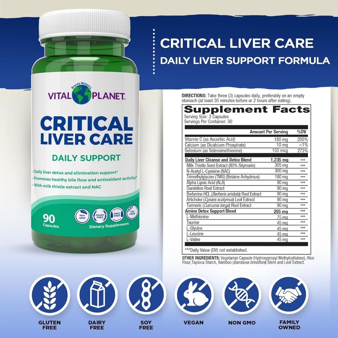 Vital Planet CRITICAL LIVER CARE Daily Liver Support 90 Caps