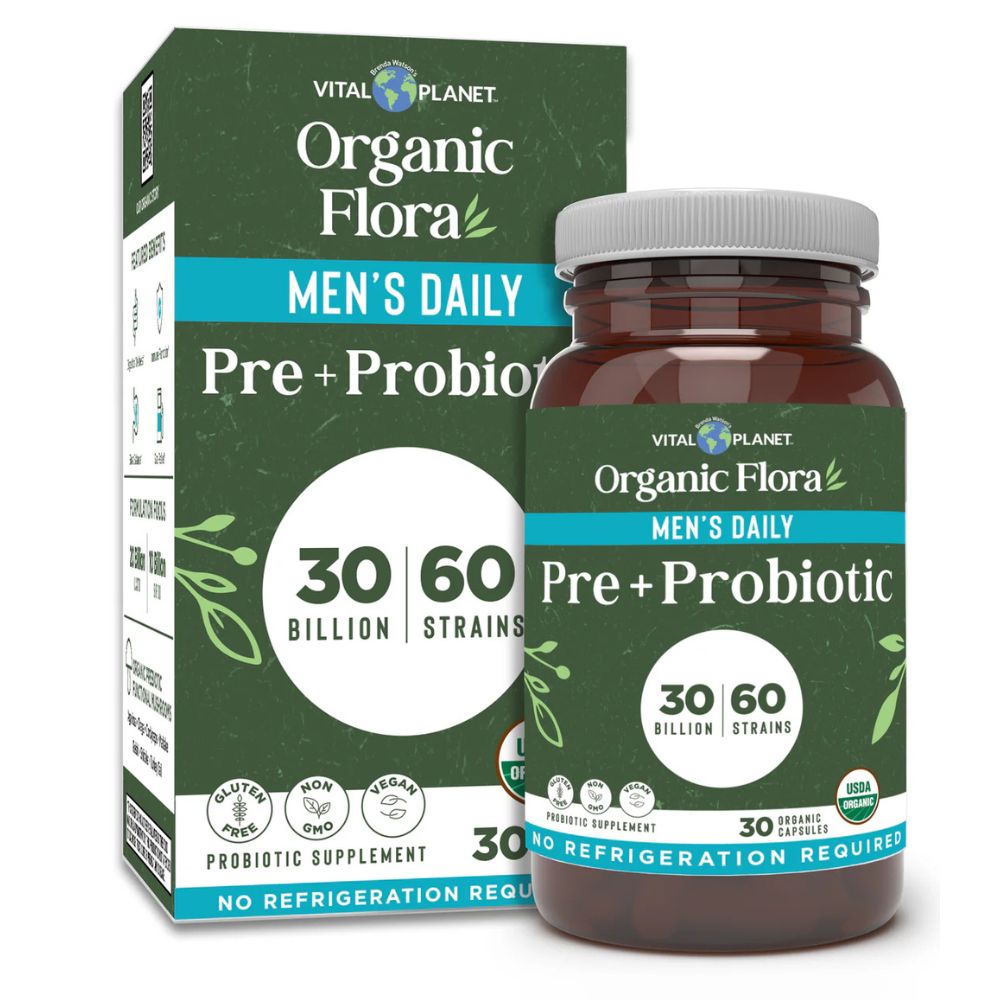 Vital Planet Organic Flora Probiotics for Men – 30 Capsules