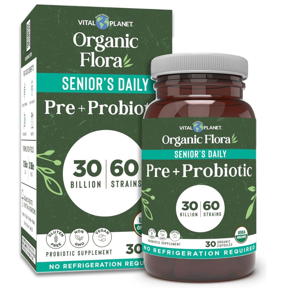 Vital Planet Organic Flora Probiotics for Seniors – 30 Capsules