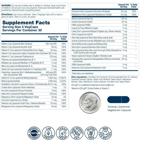 Solaray Womens Liposomal MultiVitamin - 60 VegCaps