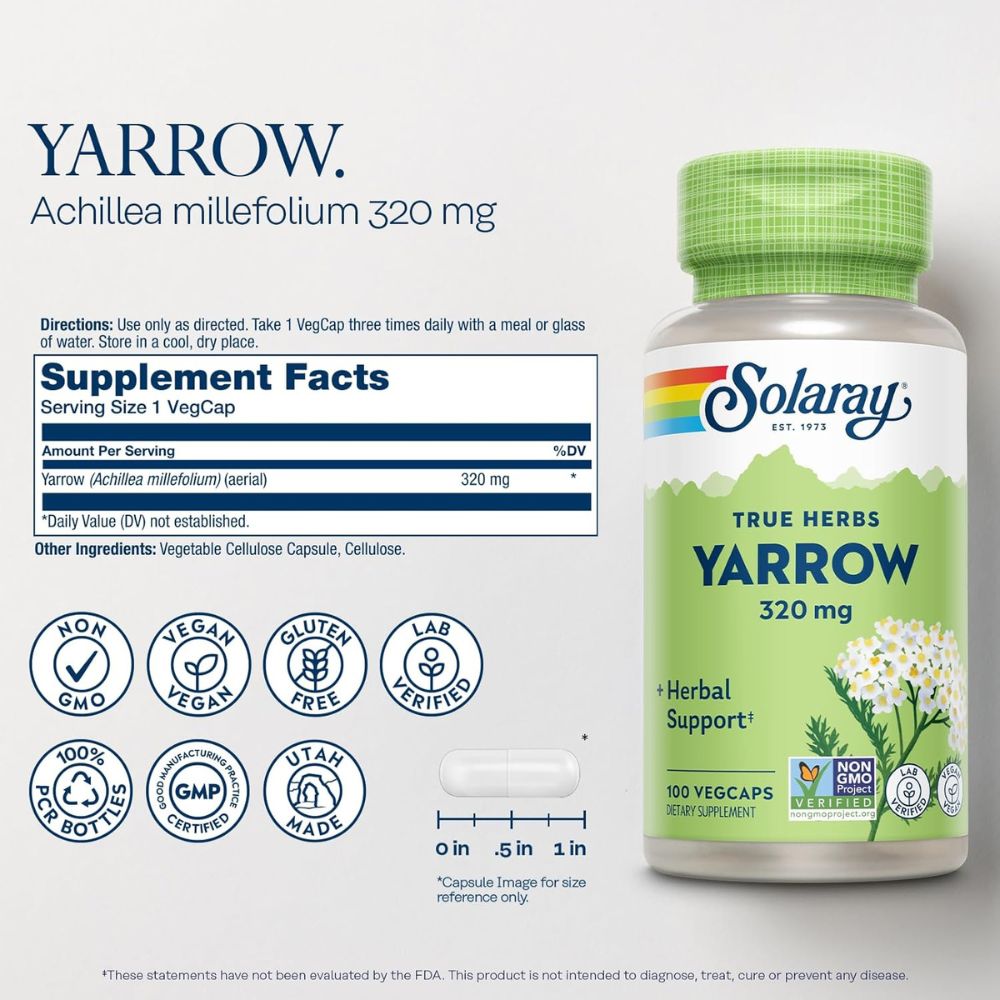 Solaray Yarrow - 320 mg -100 VegCaps