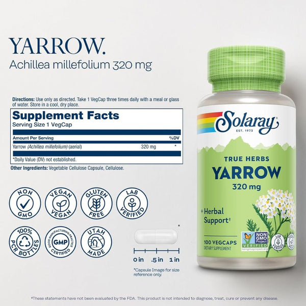 Solaray Yarrow - 320 mg -100 VegCaps