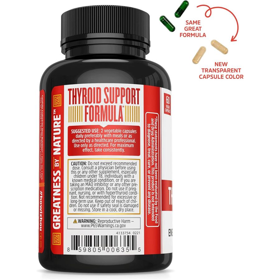 Zhou Thyroid Support w Iodine - 60 VegCaps