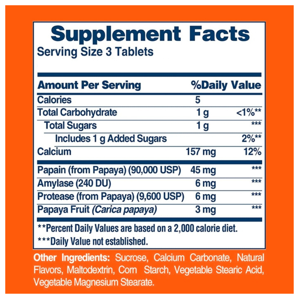 American Health Papaya Enzyme 250 Tablets