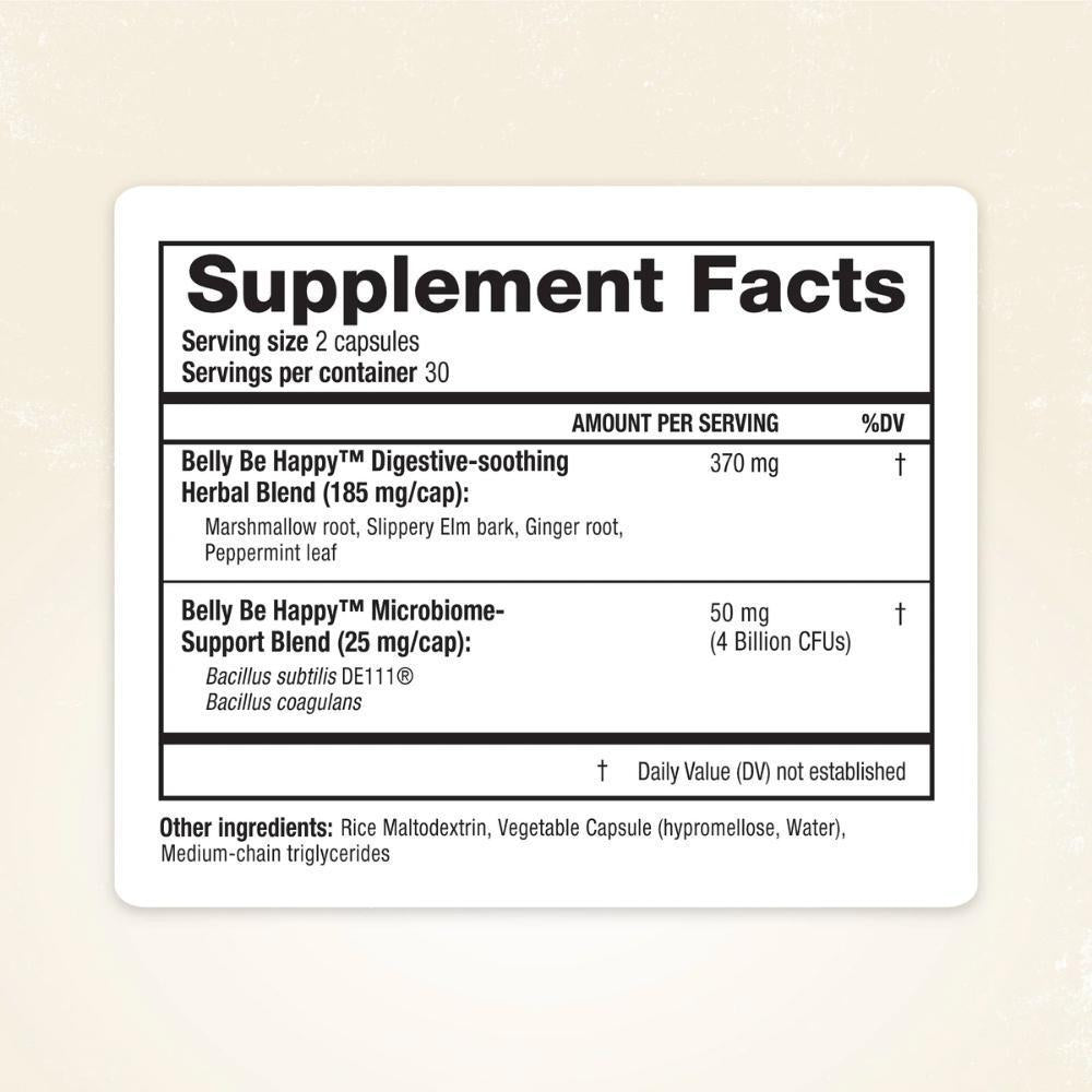 Ridgecrest Herbals Belly Be Happy - 60 Capsules
