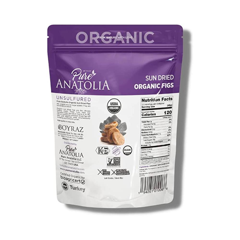 Pure Anatolia Organic Sun Dried Figs Unsulfured 5 oz