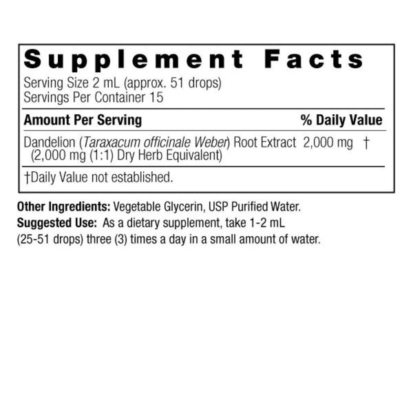 Nature's Answer Dandelion Root Extract - 2000mg - 1 oz