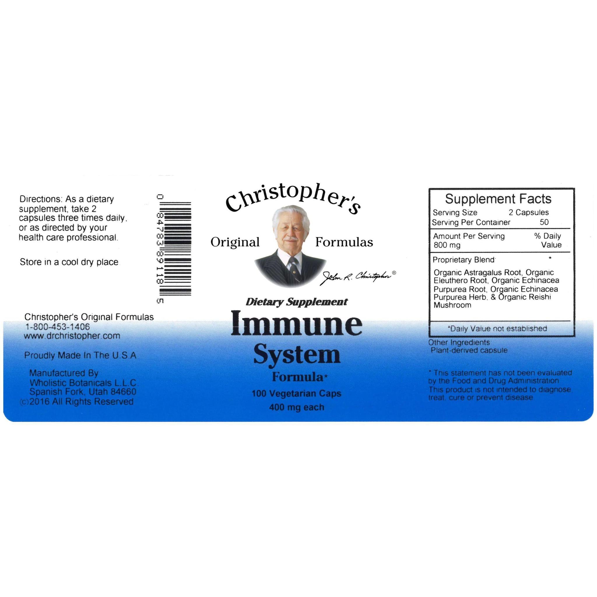Immune System Formula Capsule 100 ct