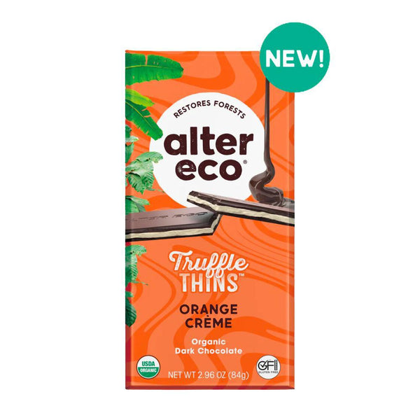 Alter Eco Truffle Thins  Bar Orange Creme 2.96 oz
