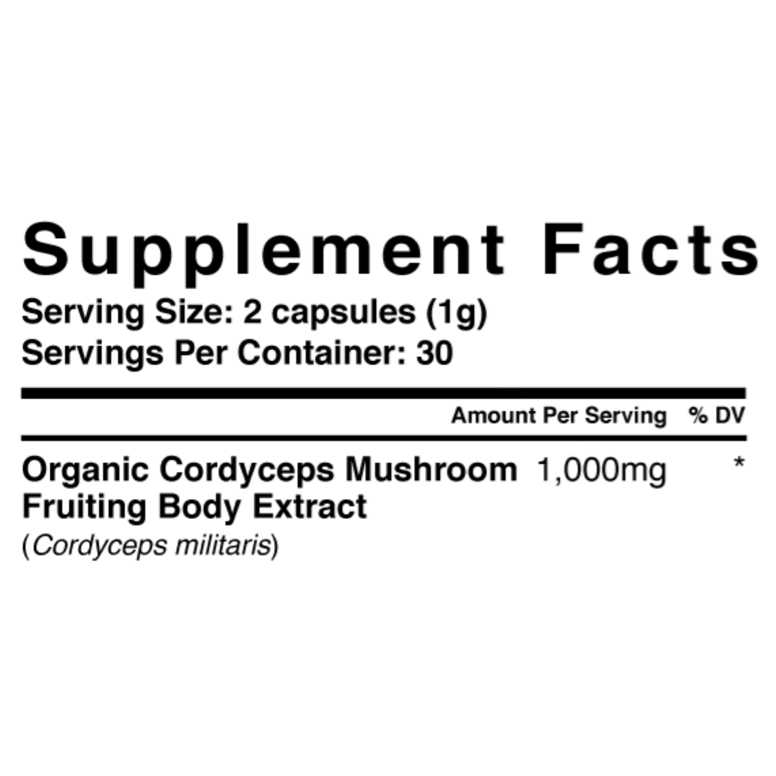Cordyceps Mushroom Capsules 60 ct