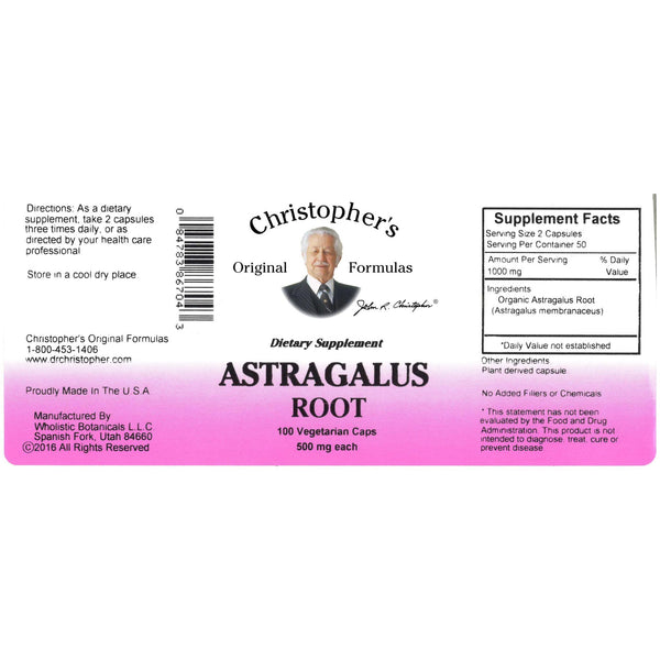 Astragalus Root Capsule 100 ct