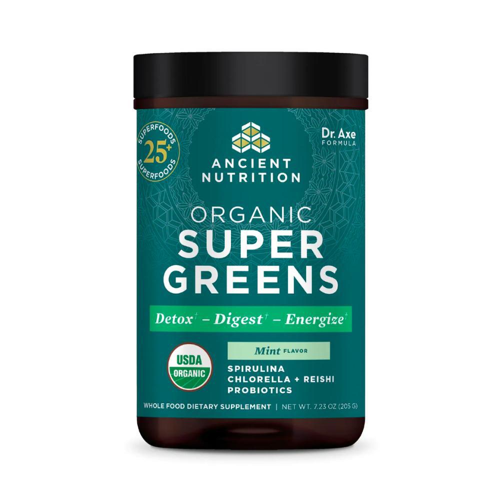Organic Super Greens Mint 7.23 oz. 25 serv