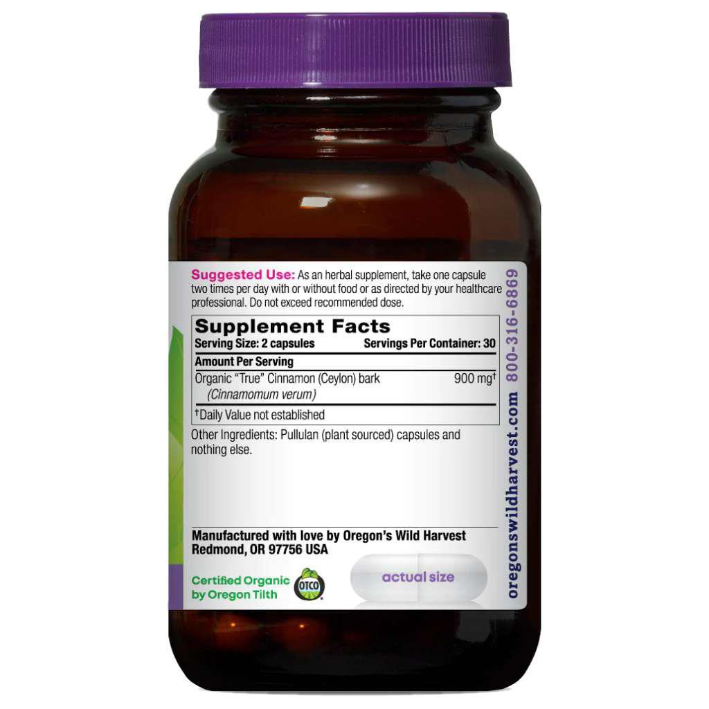 Oregon's Wild Harvest Cinnamon True (Ceylon) 60ct Capsules