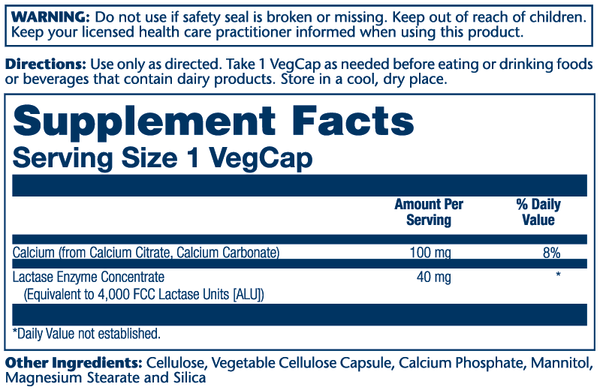 Solaray Lactase - 100 VegCaps