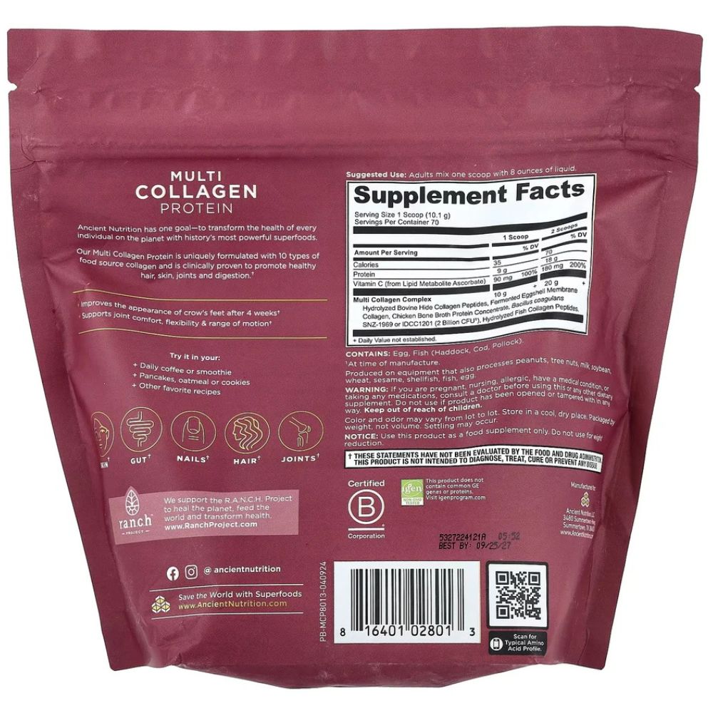 Ancient Nutrition Multi Collagen Protein Pure 70Servings