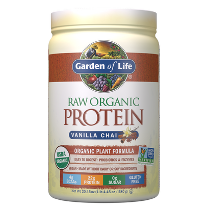 Organic Raw Protein Powder, Vanilla Spiced Chai, 20.45 oz