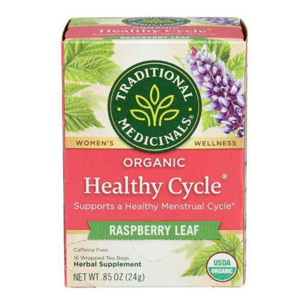 Traditional Medicinals, Healthy Cycle Raspberry Leaf, 16 ct