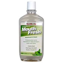 MouthFresh Natural Mouthwash, Peppermint,16 oz