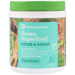 Green Superfood Detox & Digest Powder Clean Greens - 7.4 oz