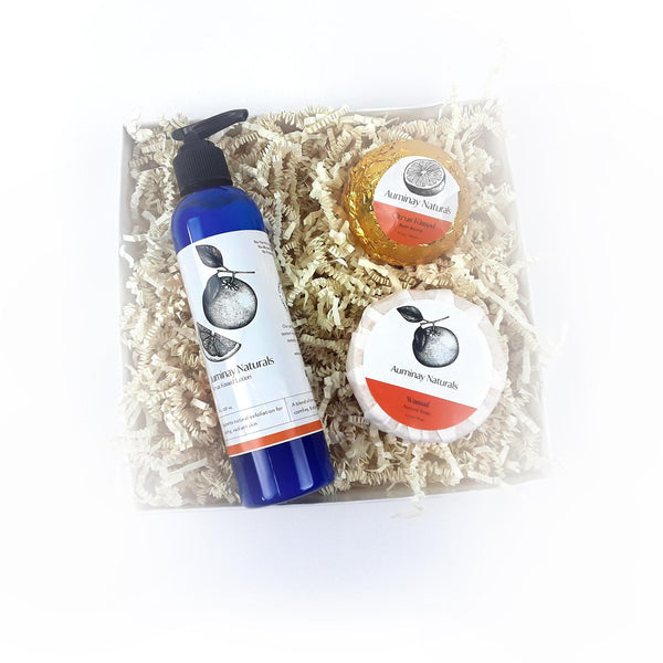 Citrus Spa Set for Self Care | Bath Bomb, Lotion, and Soap | Auminay Naturals