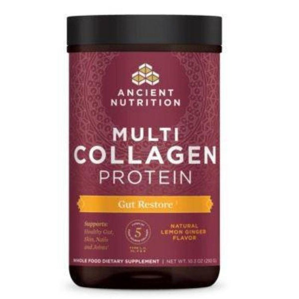 Multi Collagen Protein Powder Gut Restore Lemon Ginger 8.4 oz
