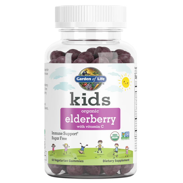 Kids Organic Elderberry Gummies with Vitamin C - 60 Gummies