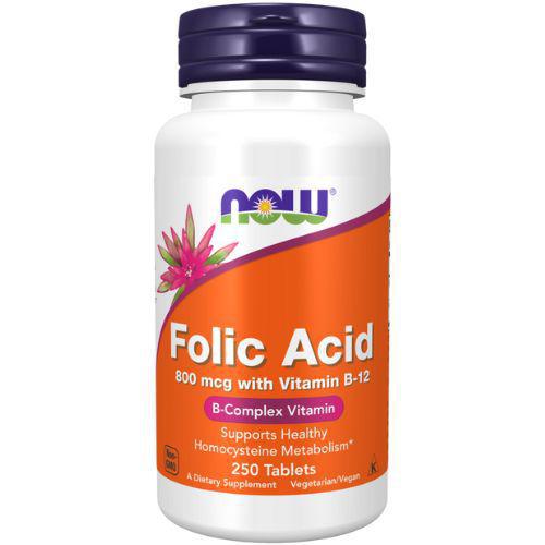 Folic Acid 800 mcg WIth Vitamin B-12 250 ct