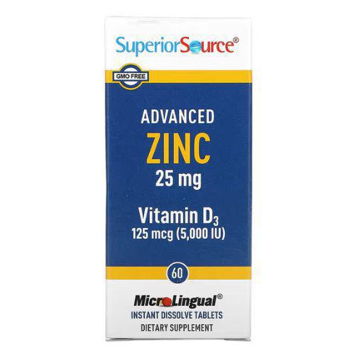 Advanced Zinc 25 mg & Vitamin D2 125 mcg (5,000 IU) - 60 Tablets