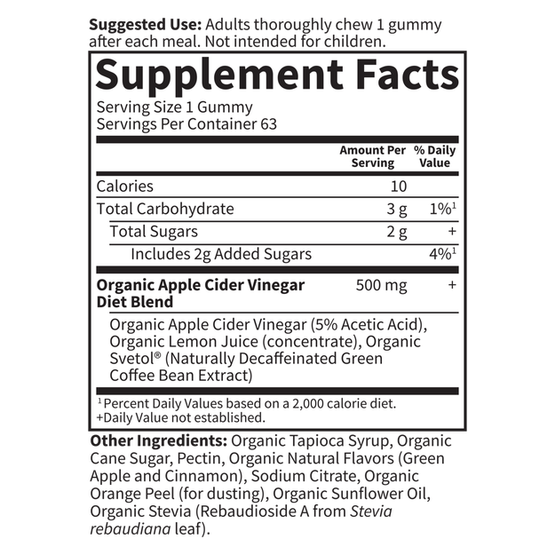 mykind Apple Cider Vinegar Diet, Gummies-63 ct