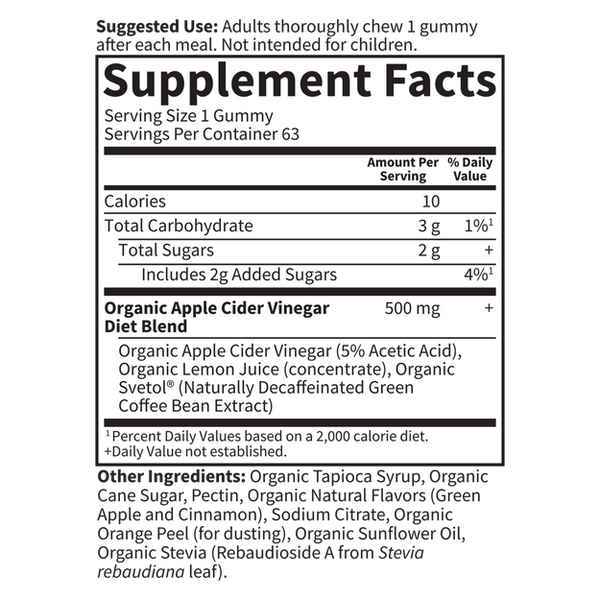 mykind Apple Cider Vinegar Diet, Gummies-63 ct