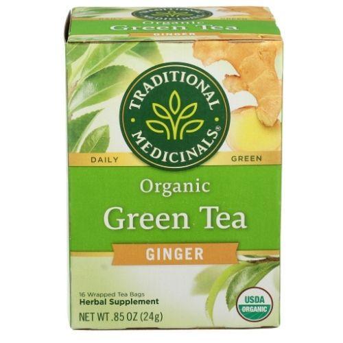 Traditional Medicinals, Green Tea, Ginger, 16 ct