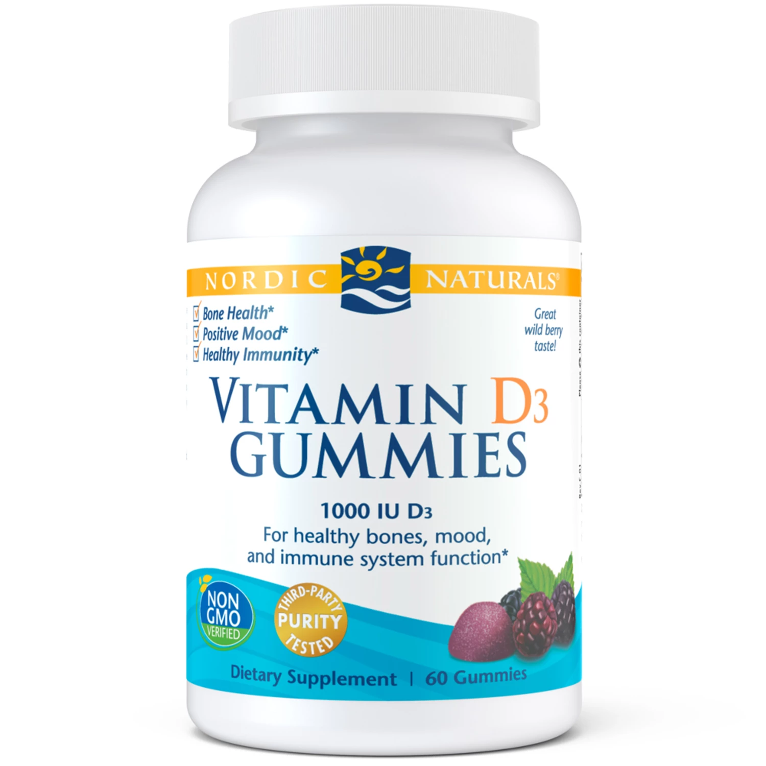 Vitamin D3 Gummies 1000 IU Wild Berry 60 ct